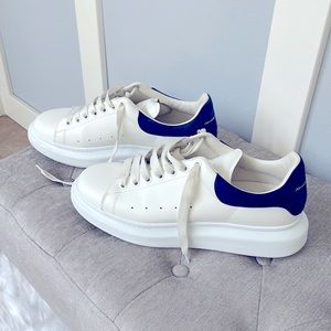 Alexander McQUEEN Men's Oversized Suede Heel Sneakers; 12US/45EU; Blue/White